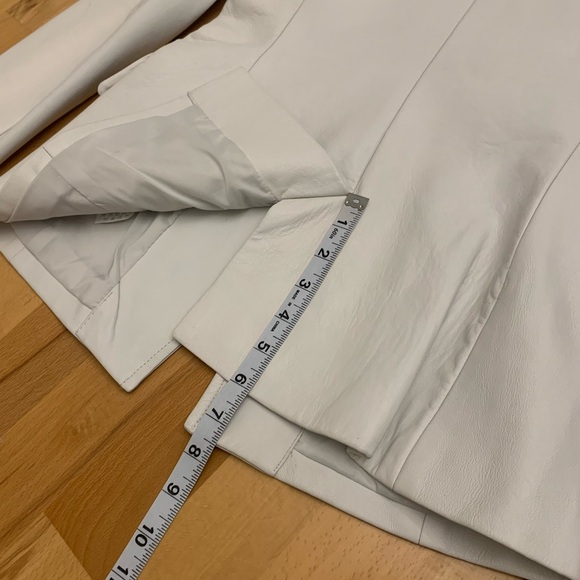 bebe white ivory genuine leather one button blazer/jacket size S - Picture 15 of 16